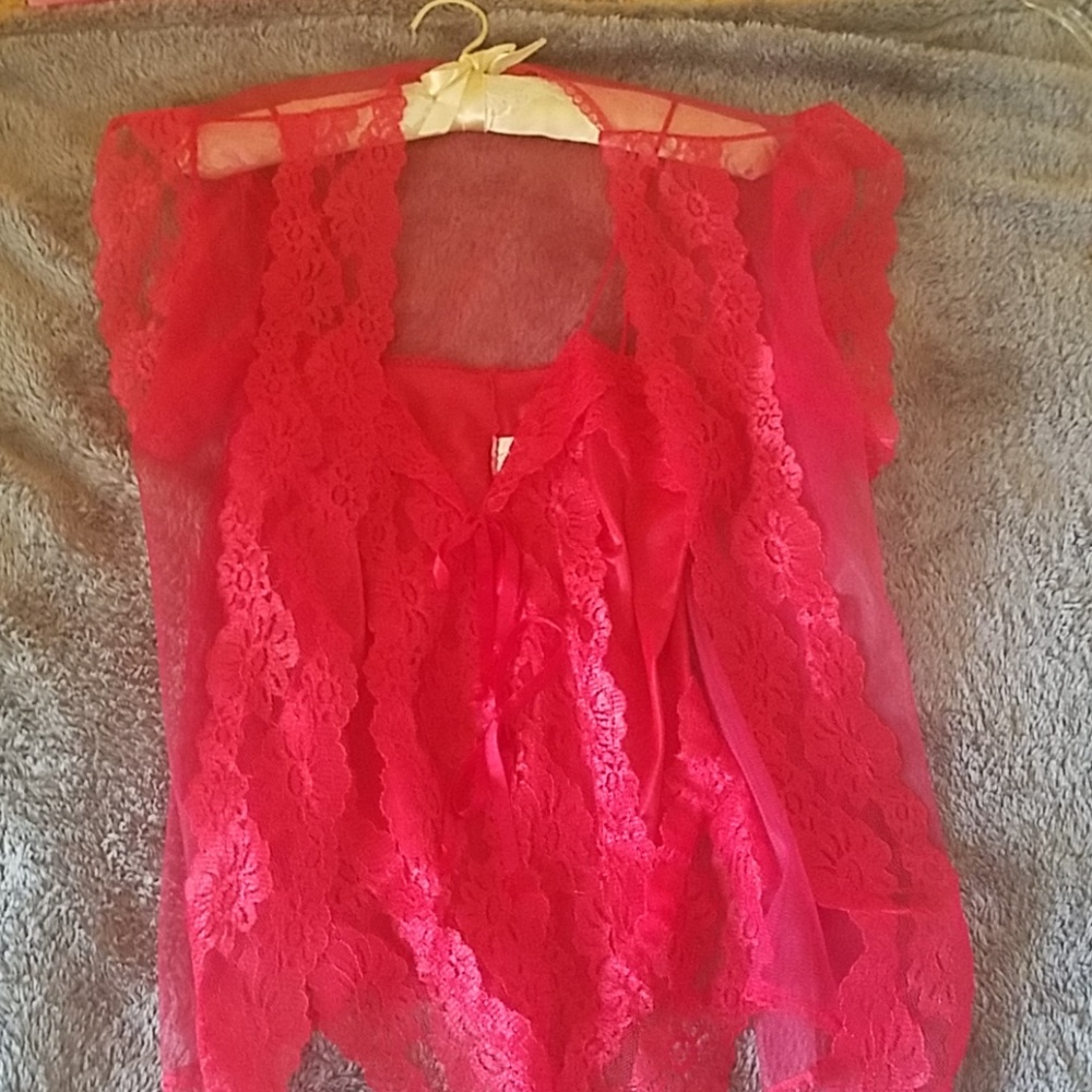 Vintage teddy & robe set